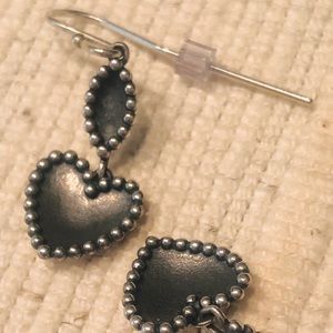 RETIRED James Avery beaded heart ear hooks